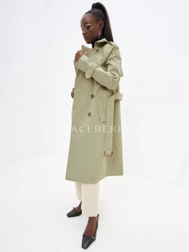 Плащ тренч длинный оверсайз на осень демисезонный